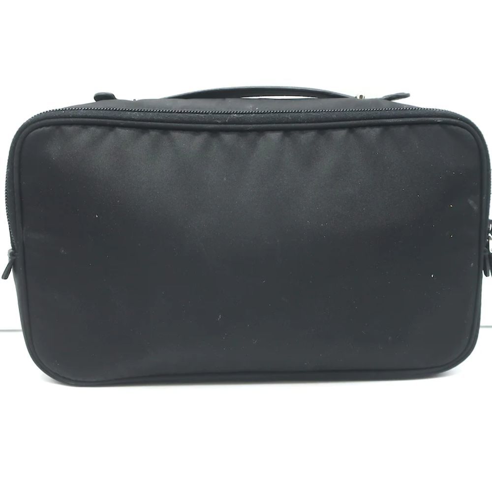Prada Toiletry Bag Black Nylon & Saffiano Leather Top Handle Travel Pouch - Picture 6 of 12